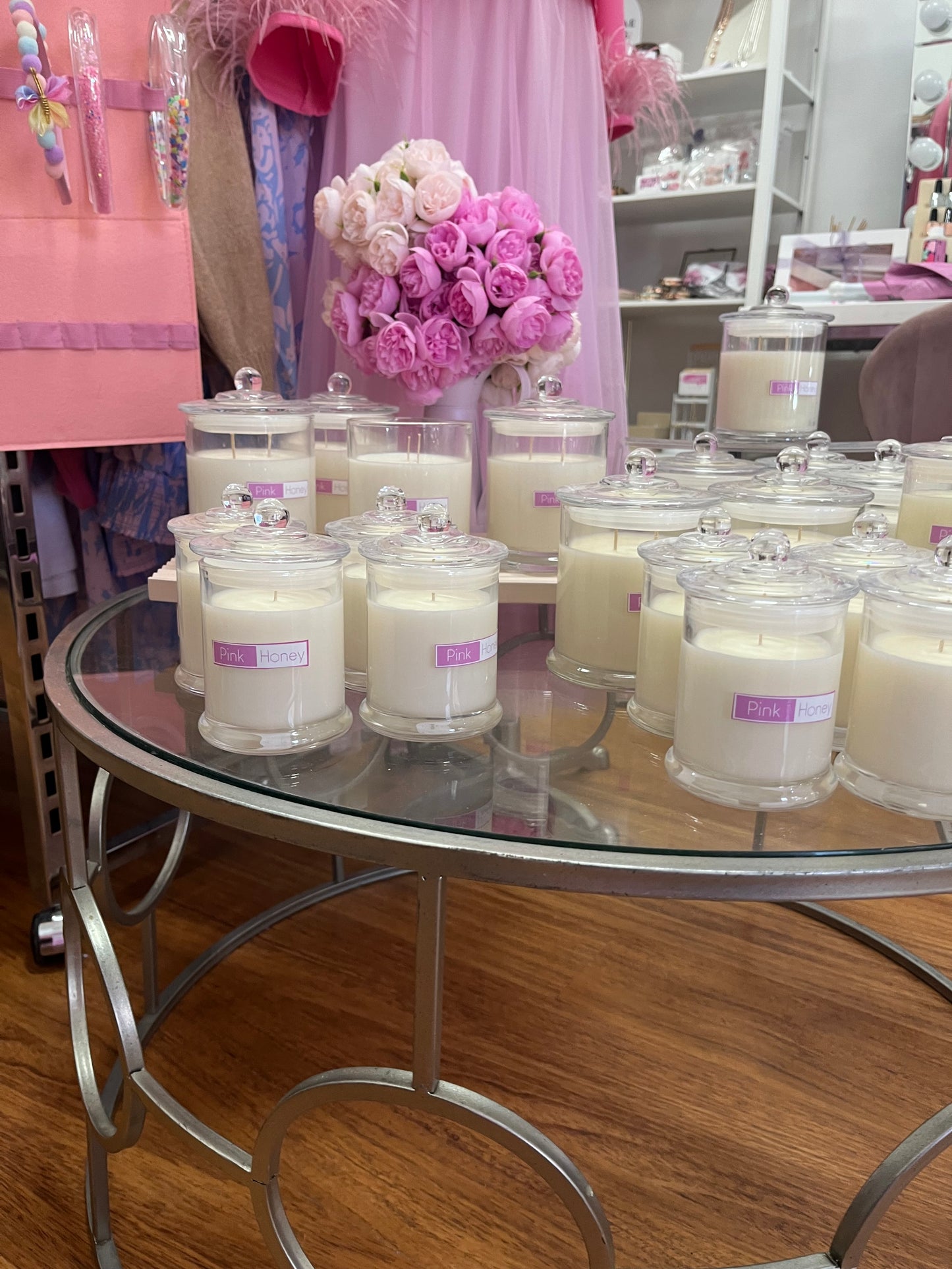 Pink Honey Candles