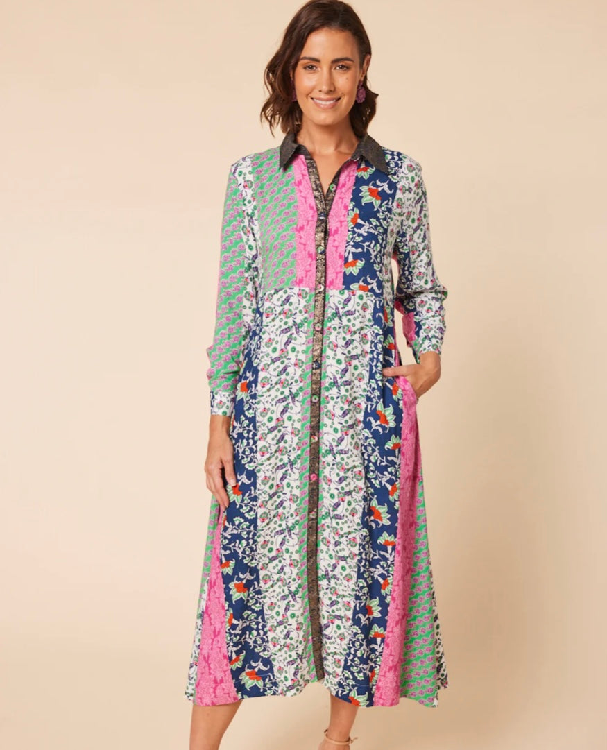 Gracie Shirt Dress in Flower Festival