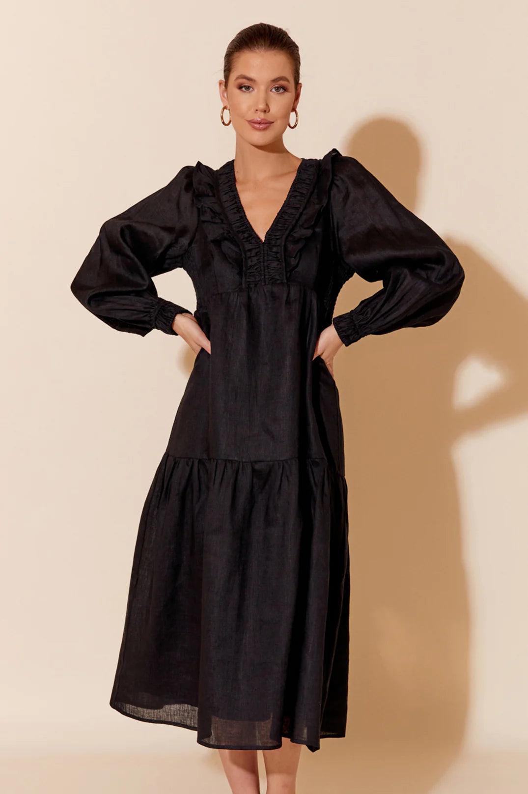 POLLY LS DRESS (BLACK