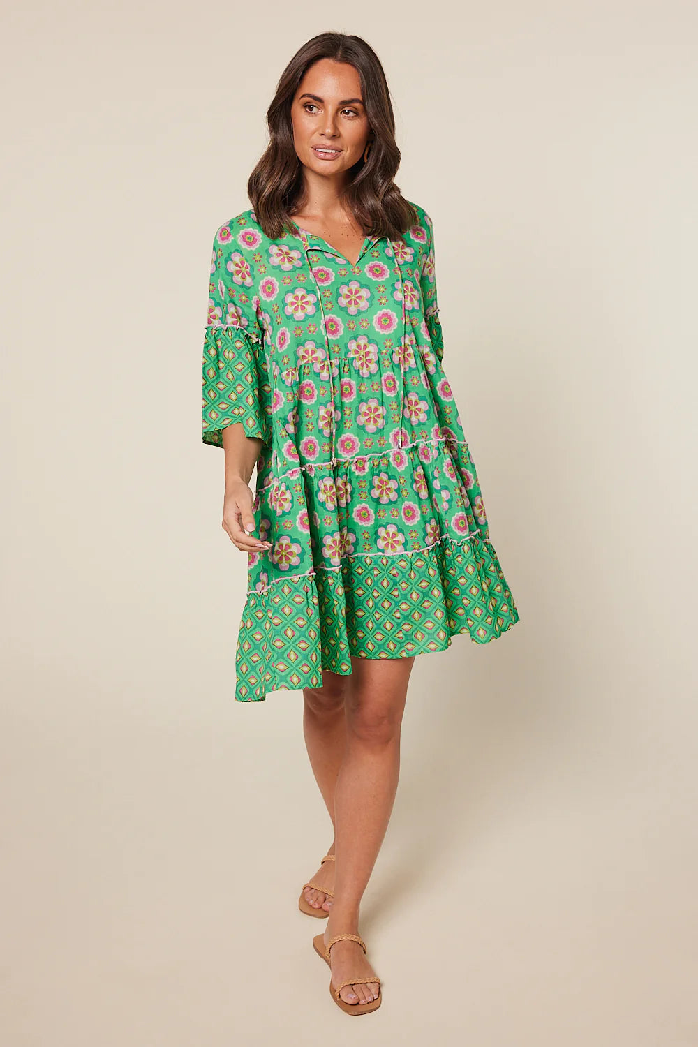 Brianne Frill Dress in Macarena