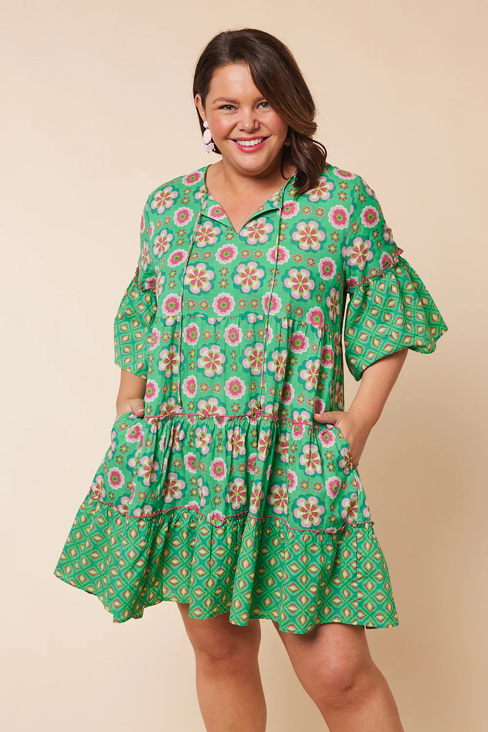 Brianne Frill Dress in Macarena