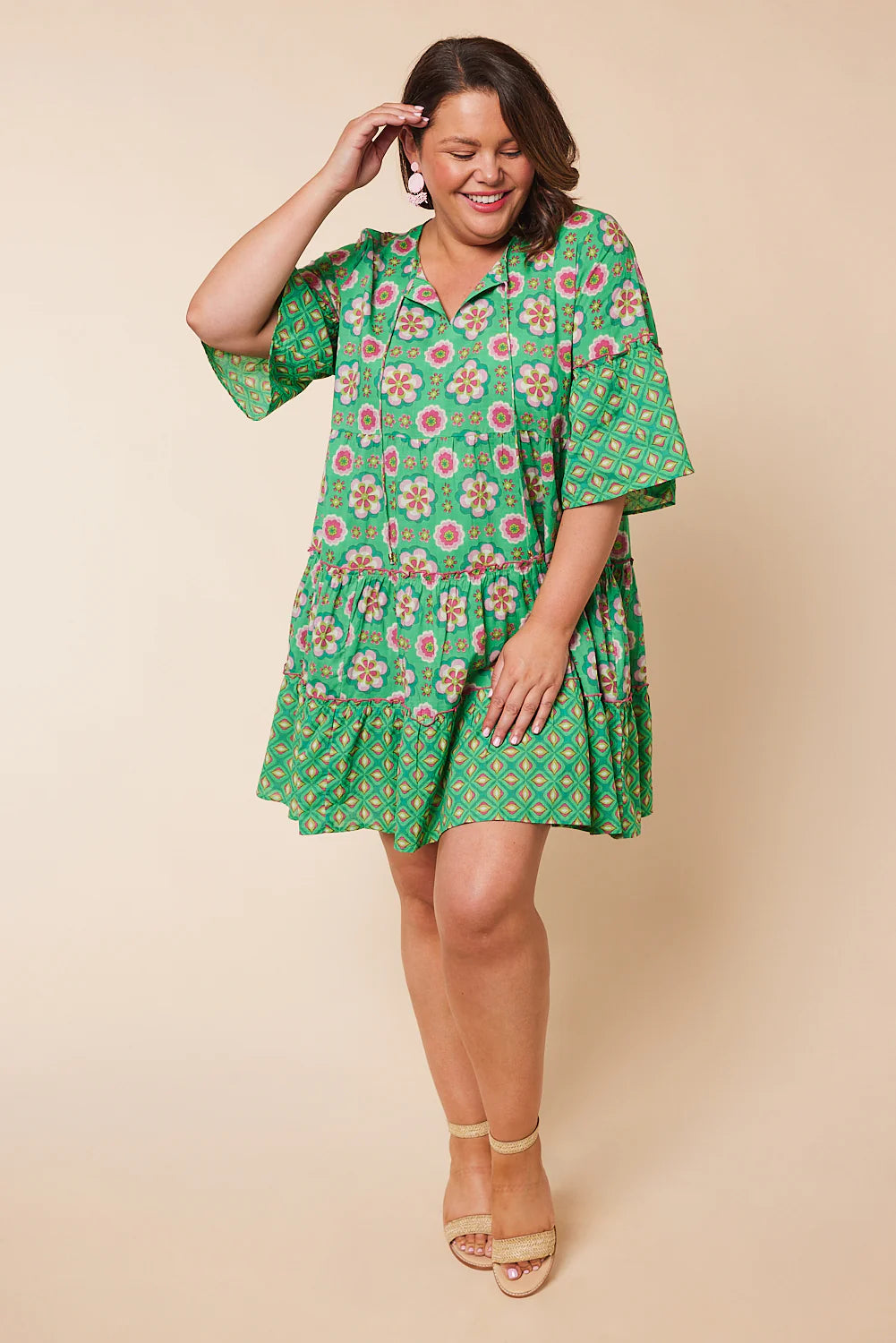 Brianne Frill Dress in Macarena