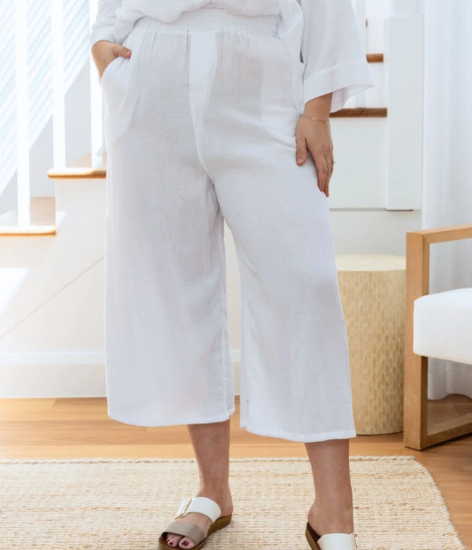 Billie 3/4 Pants - White