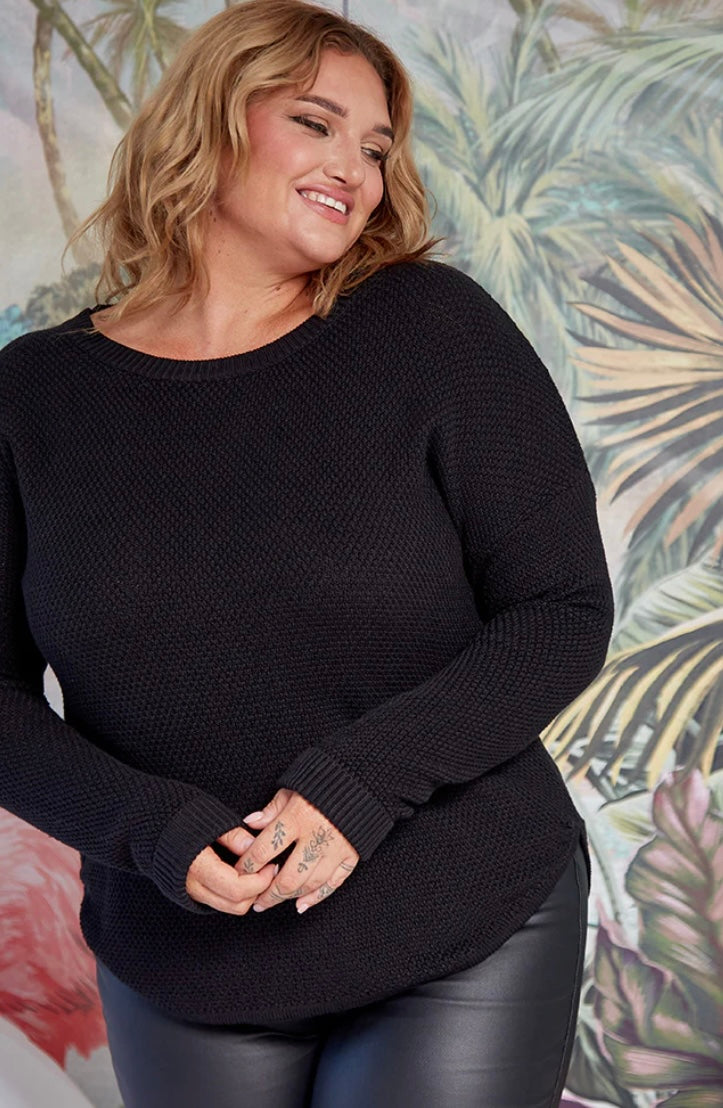 Waffle Knit - Black