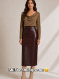 Chocolate pleather skirt