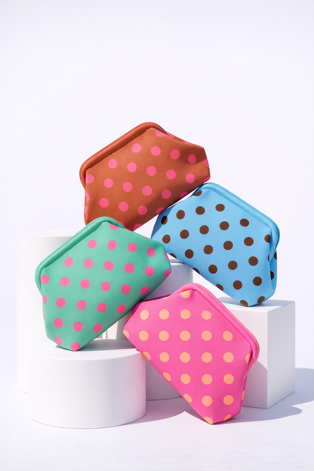 Little Fish CO - The Chloe Bag: Raspberry / Neon Peach