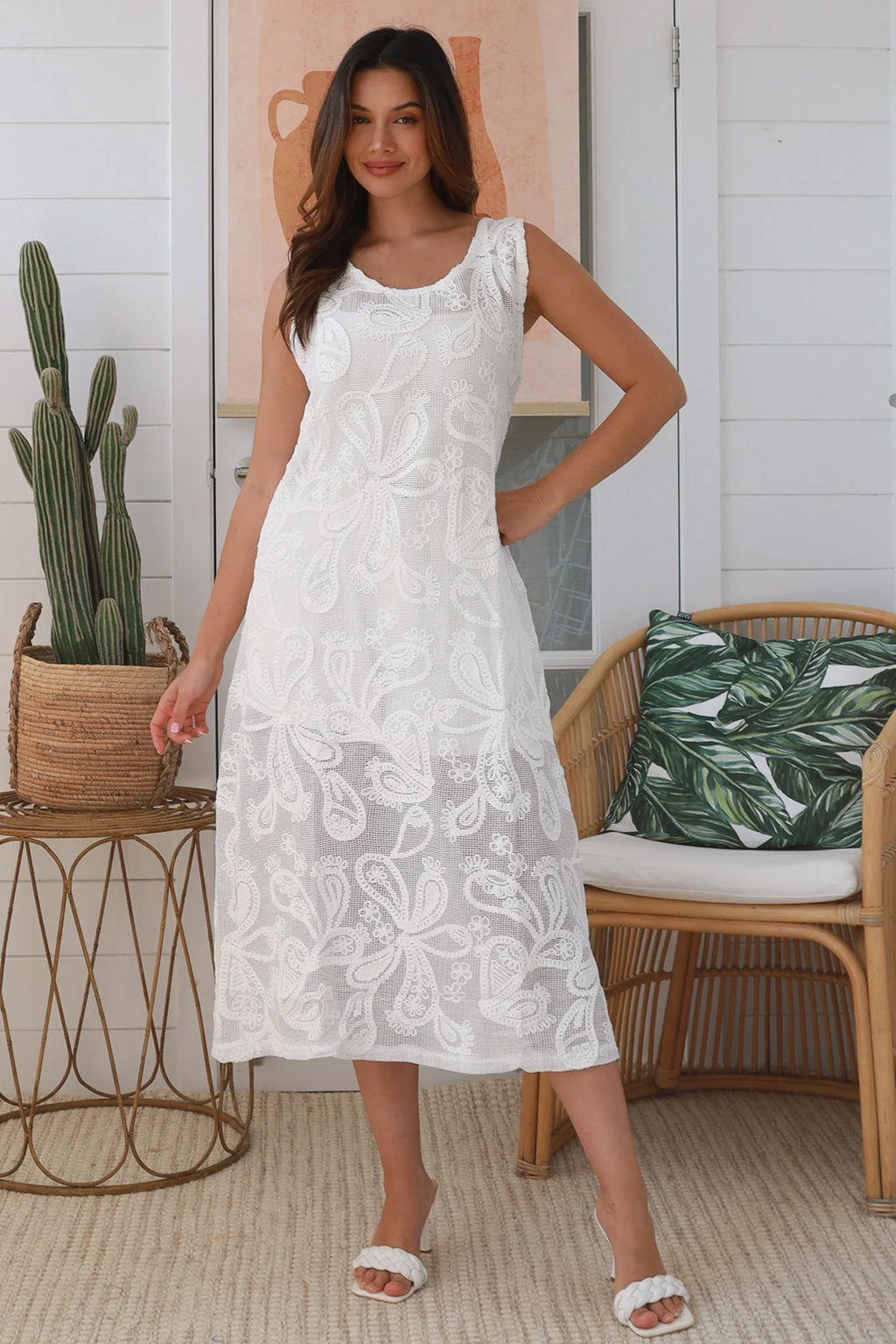 White embroidered dress