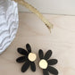 Foxie Collective - Jumbo Daisy Stud Earrings | Black + Gold |