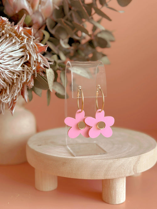 Bella Hoops | Candy Pink + Gold |