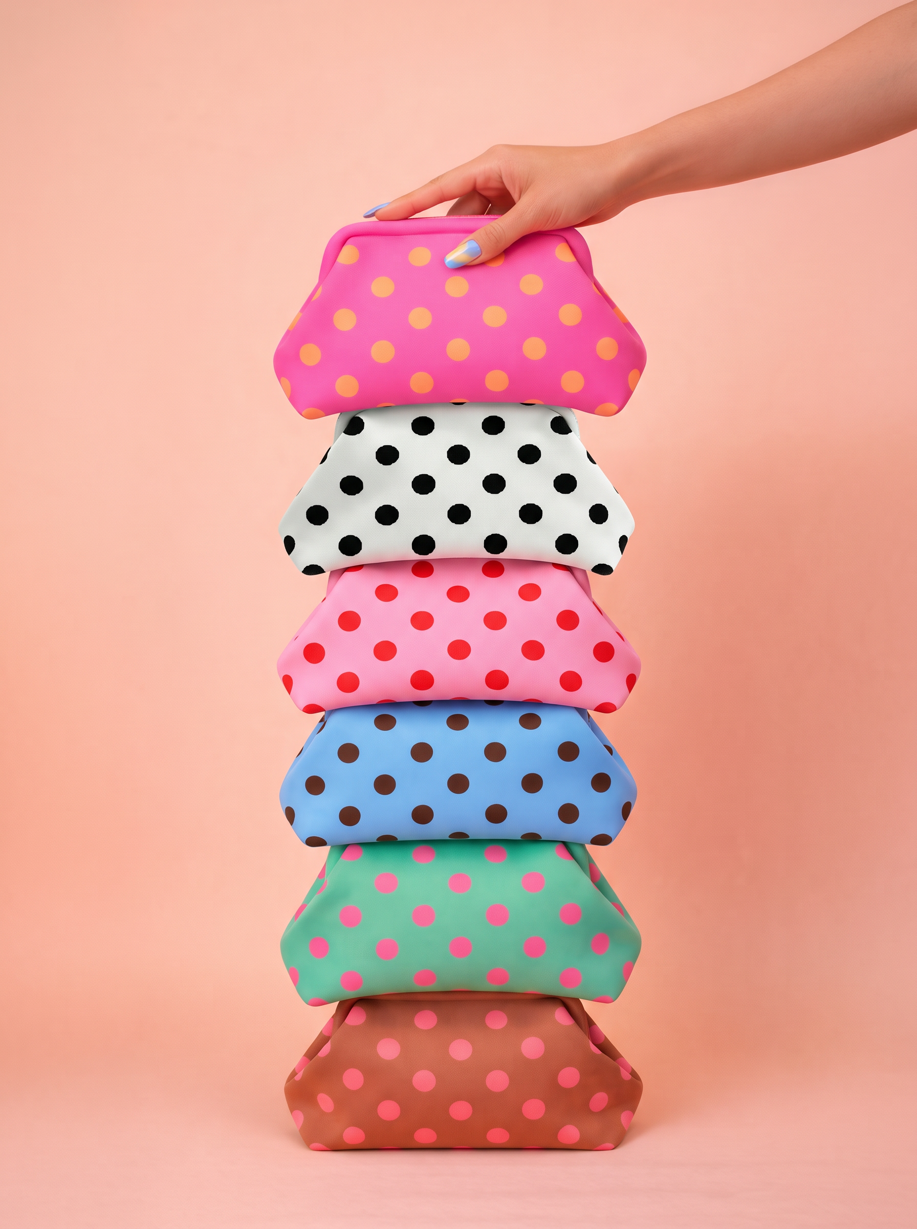 Little Fish CO - The Chloe Bag: Raspberry / Neon Peach