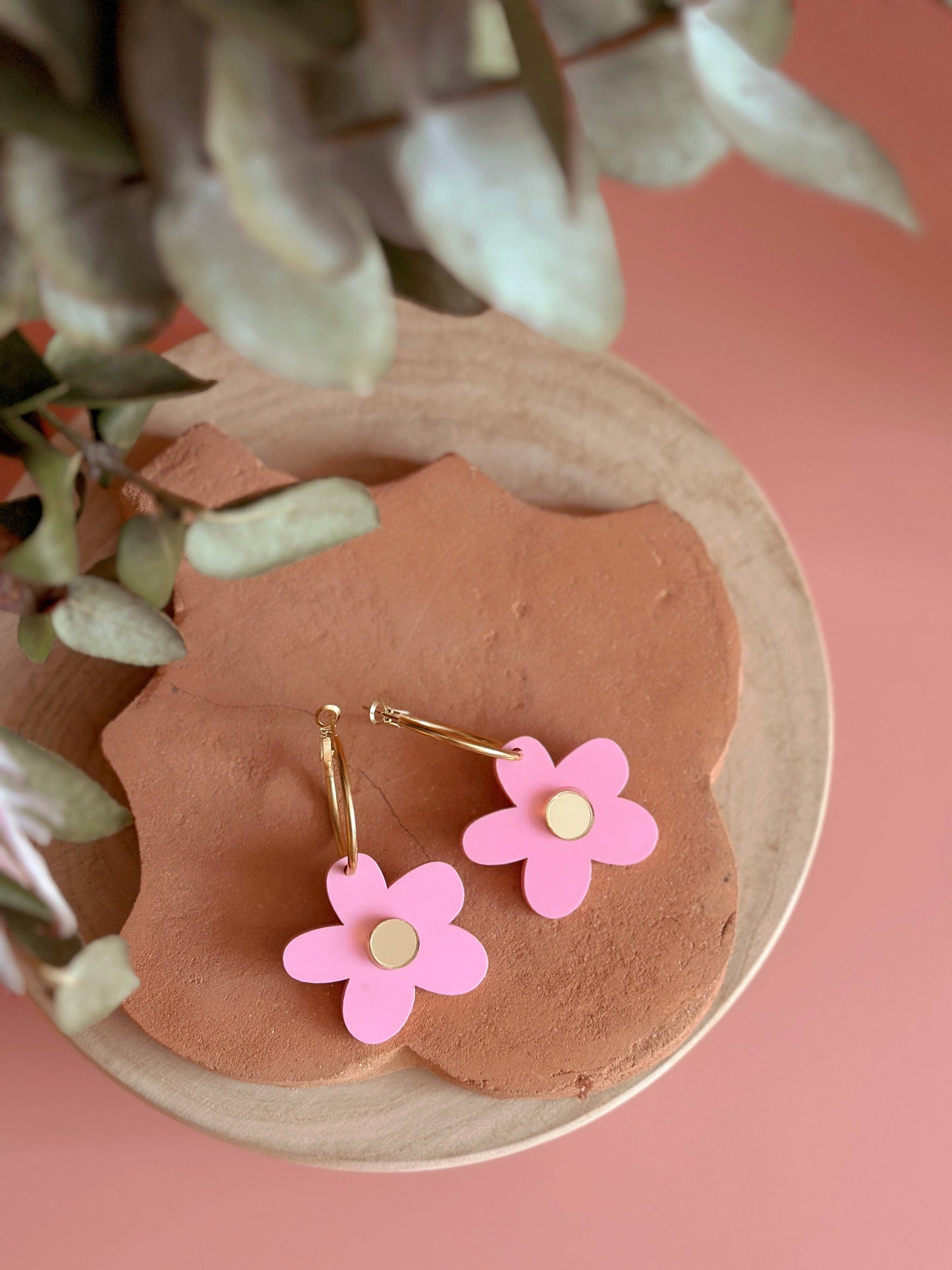 Foxie Collective - Bella Hoops | Candy Pink + Gold |