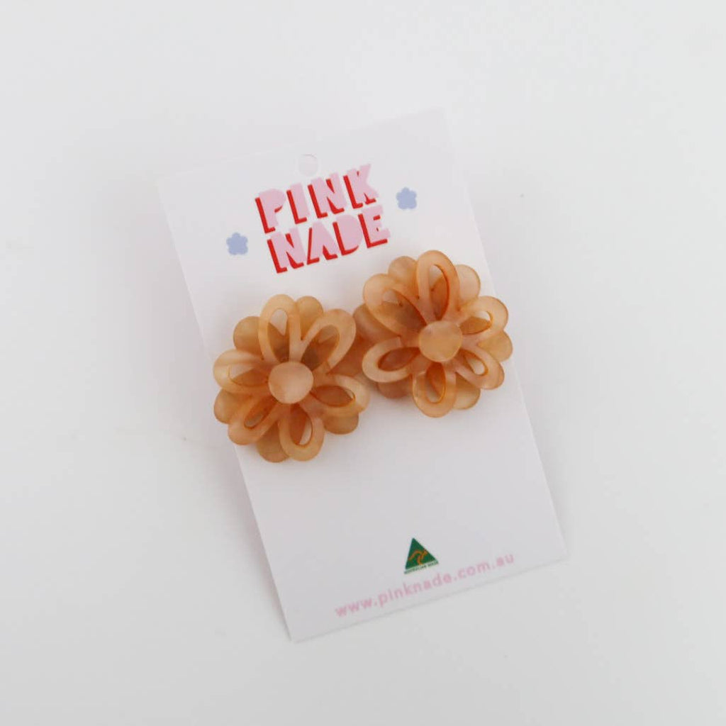 Pink Nade - Dahlia Flower Statement Stud: Pink