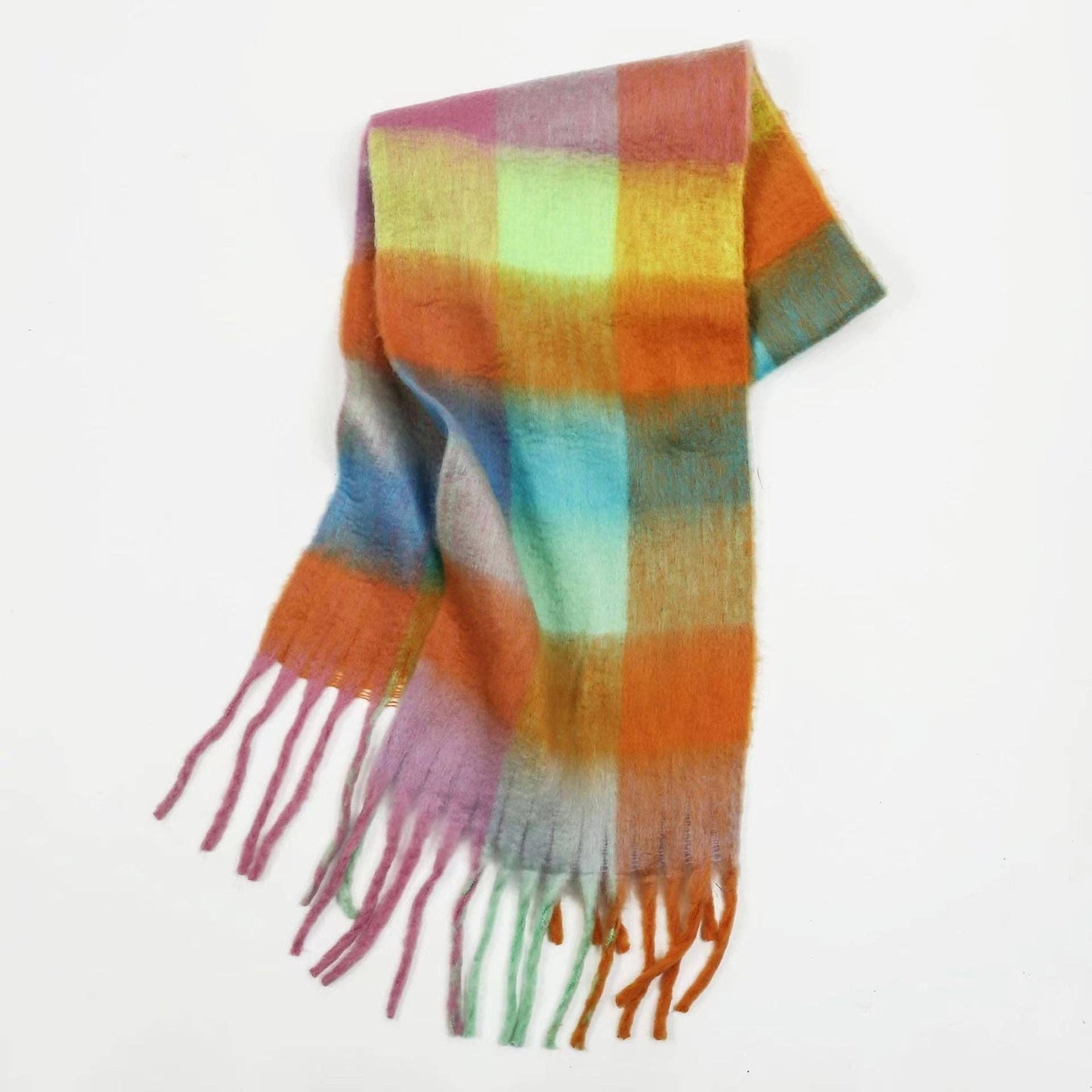 Charlie Checker Winter Scarf - Rainbow Check