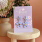 Foxie Collective - Double Daisy Dangles | Periwinkle + Gold |