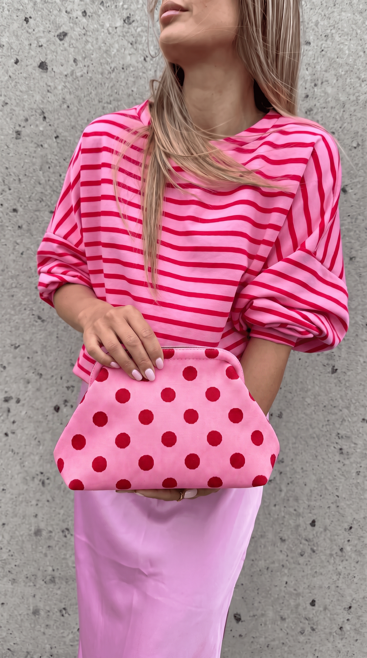 Little Fish CO - The Chloe Bag: Raspberry / Neon Peach