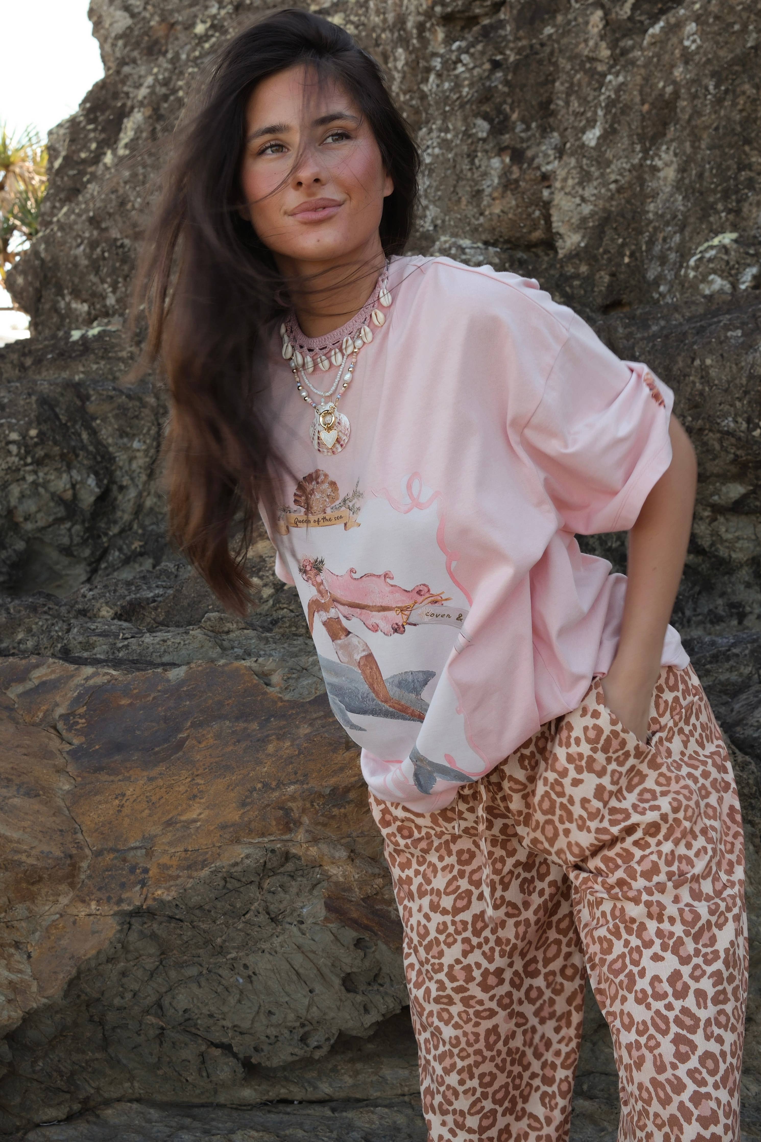 Queen of the Sea Tee - Soft Pink