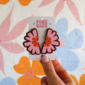 Pink Nade - Blossom Floral Dangle Earrings: Pierced
