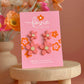 Double Daisy Dangles | Pastel Raspberry + Gold |
