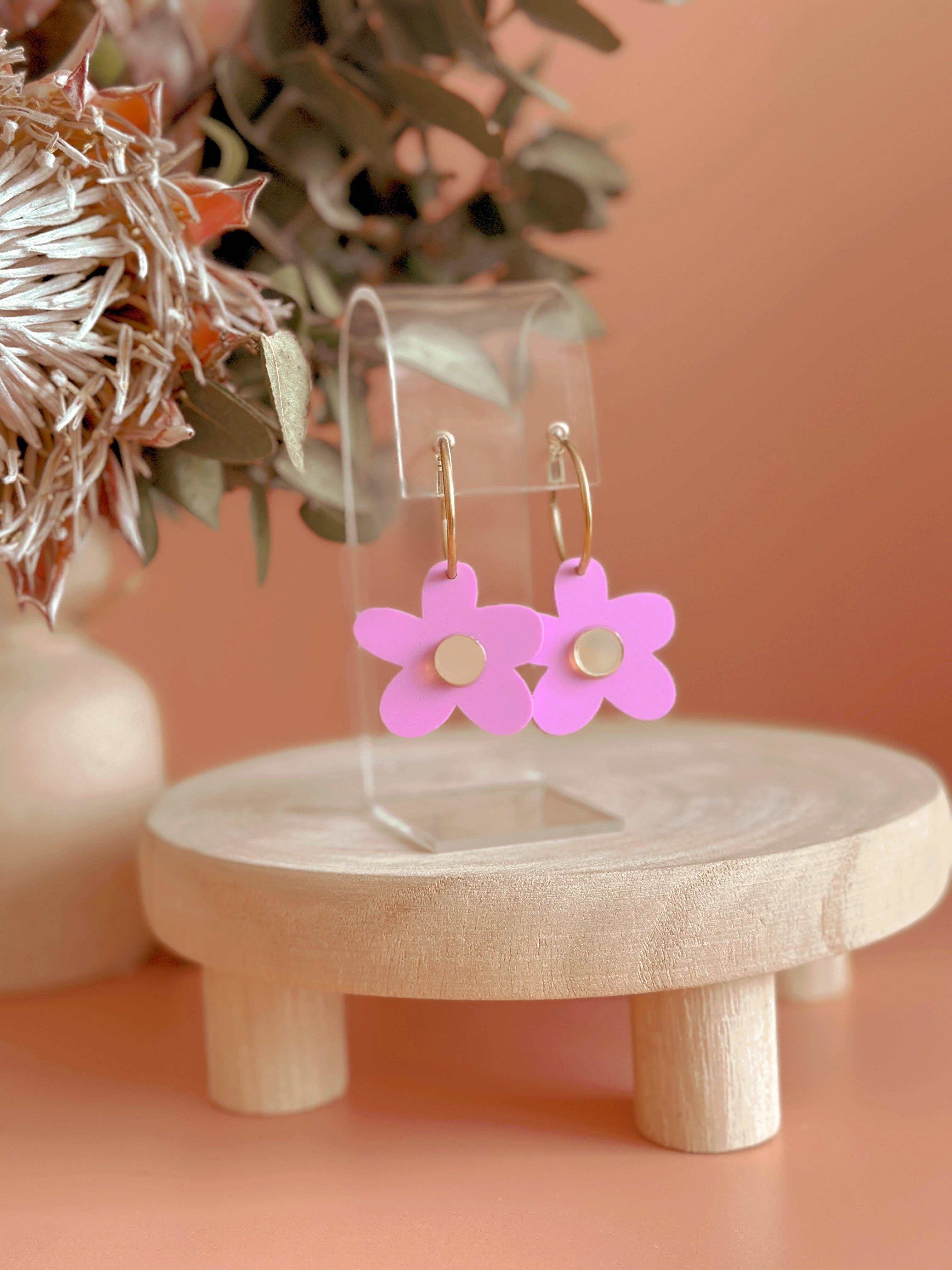 Bella Hoops | Lilac + Gold |