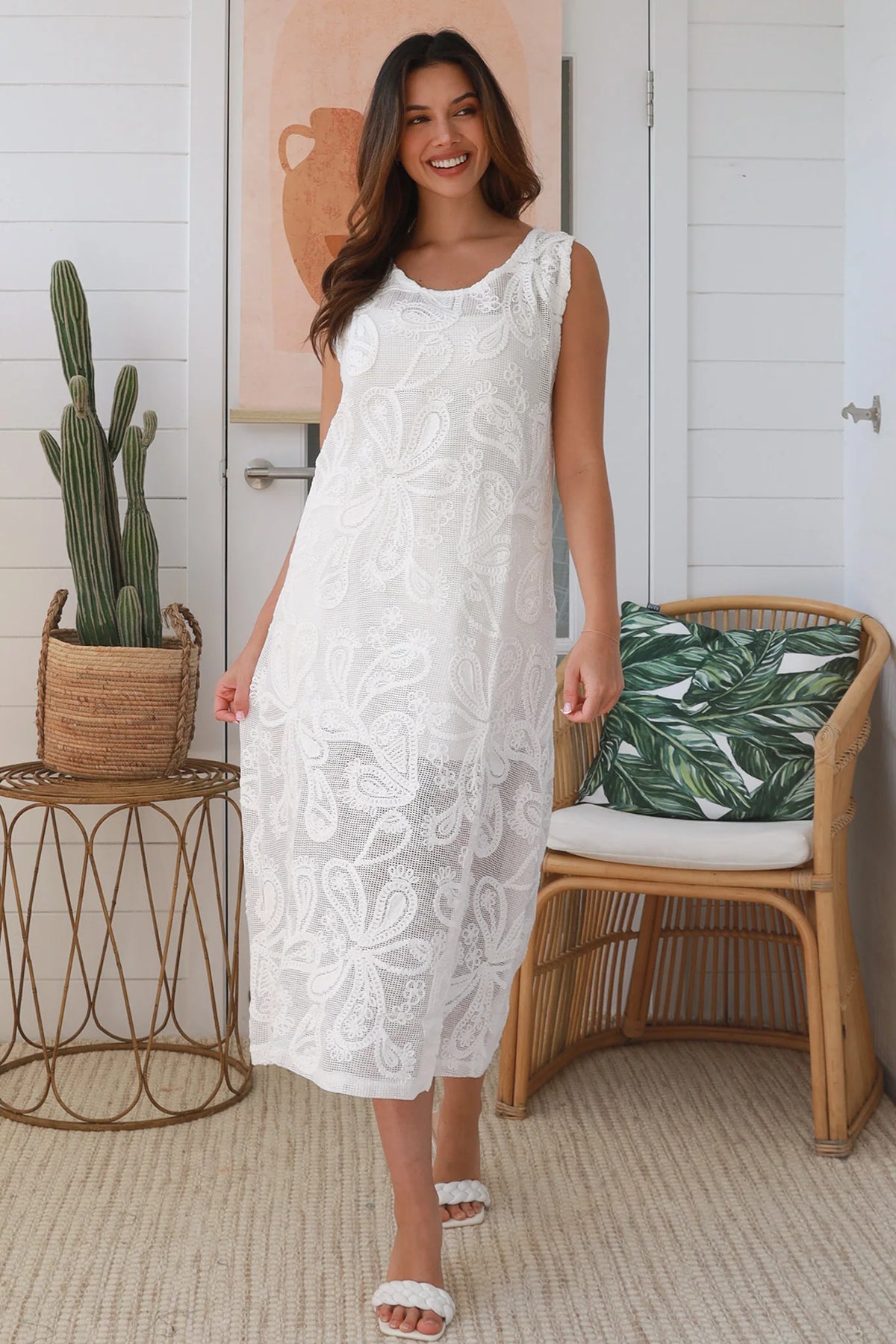 White embroidered dress