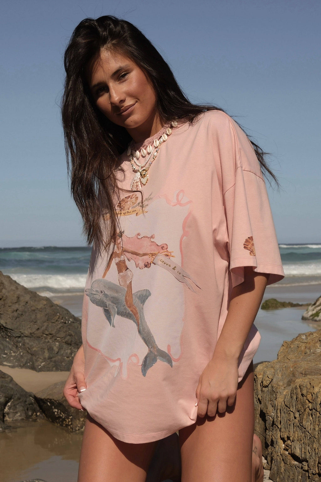 Queen of the Sea Tee - Soft Pink