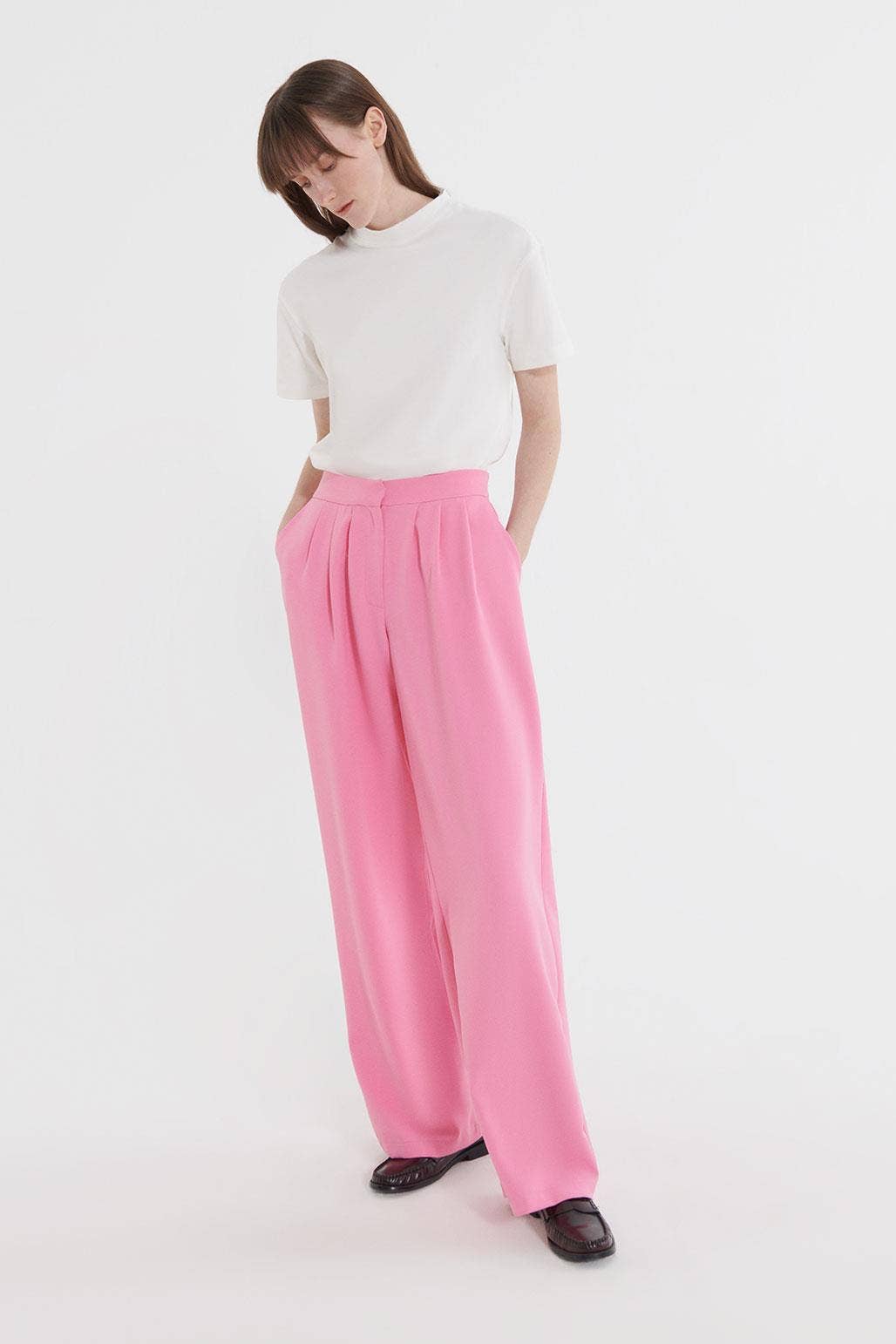 Pleated Palazzo Pants