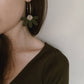 Jumbo Daisy Hoops | Olive + Gold Glitter |