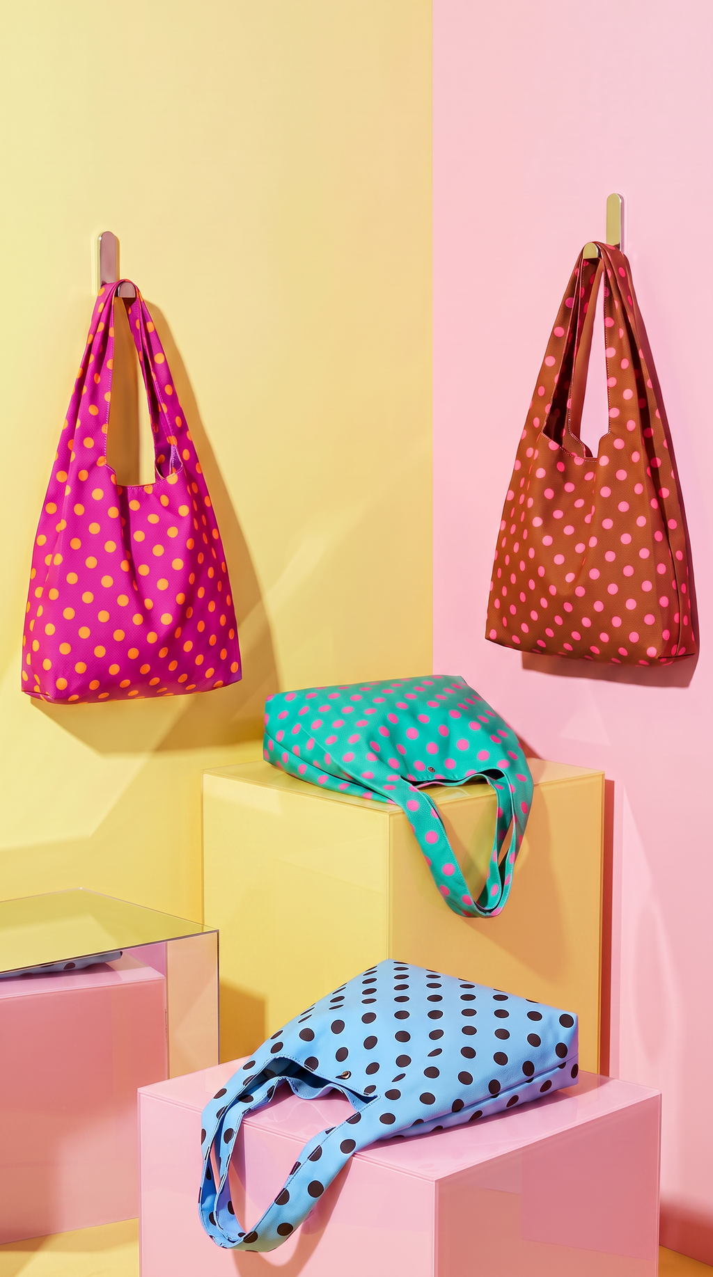 Little Fish CO - The Betty Bag: Raspberry / Neon Peach
