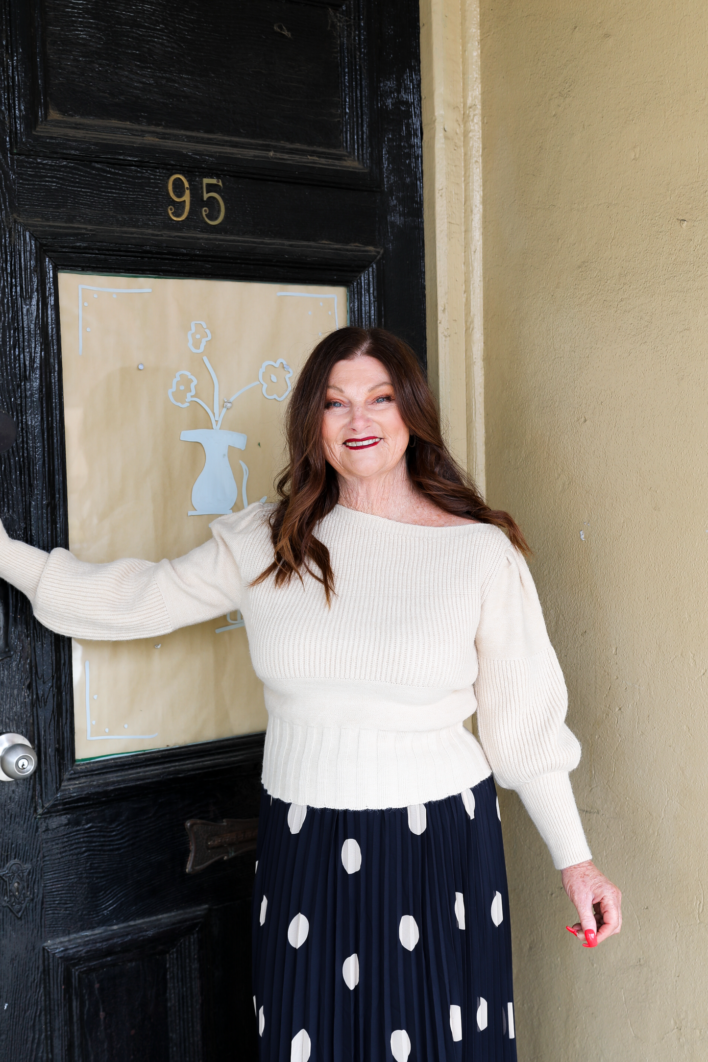 One Shoulder Knit top with Folded Split Neckline