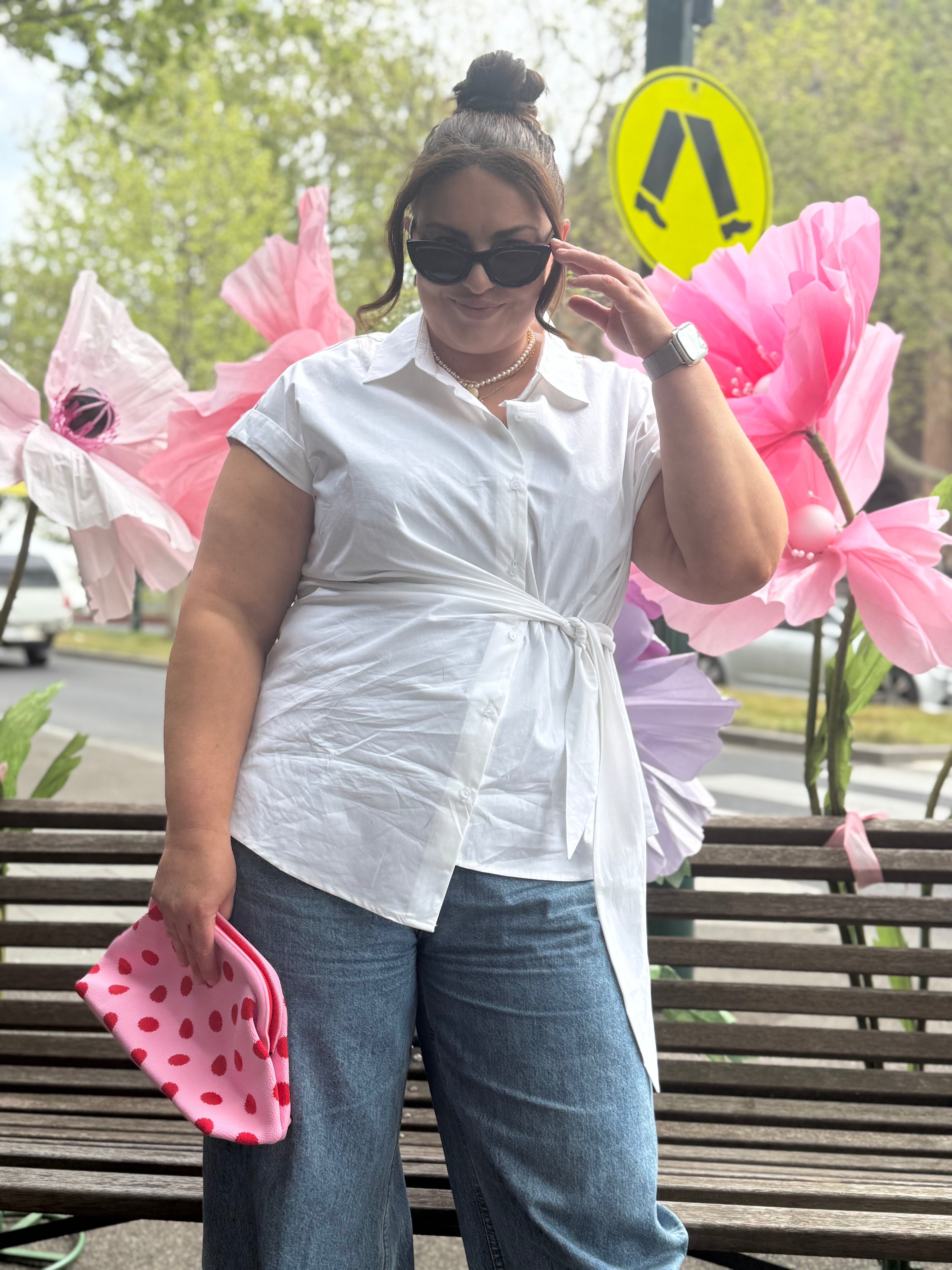 White shirt with a twist