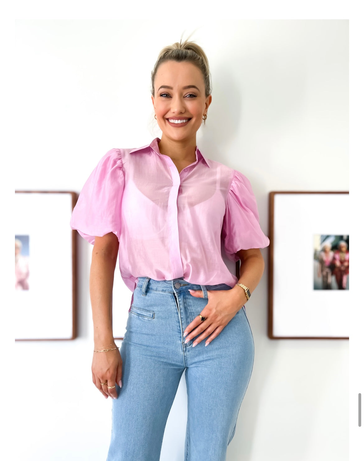 Pearly pink blouse