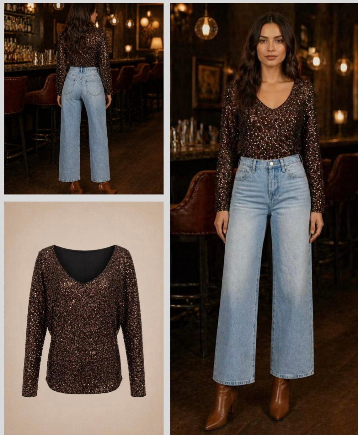 Midnight Glow Sequin Top