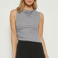 Cowl Neckline Jersey Top with Asymmetrical Hem