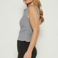 Cowl Neckline Jersey Top with Asymmetrical Hem