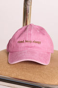 Gigi Washed Denim Cap - Tired Busy Sleepy Pink
