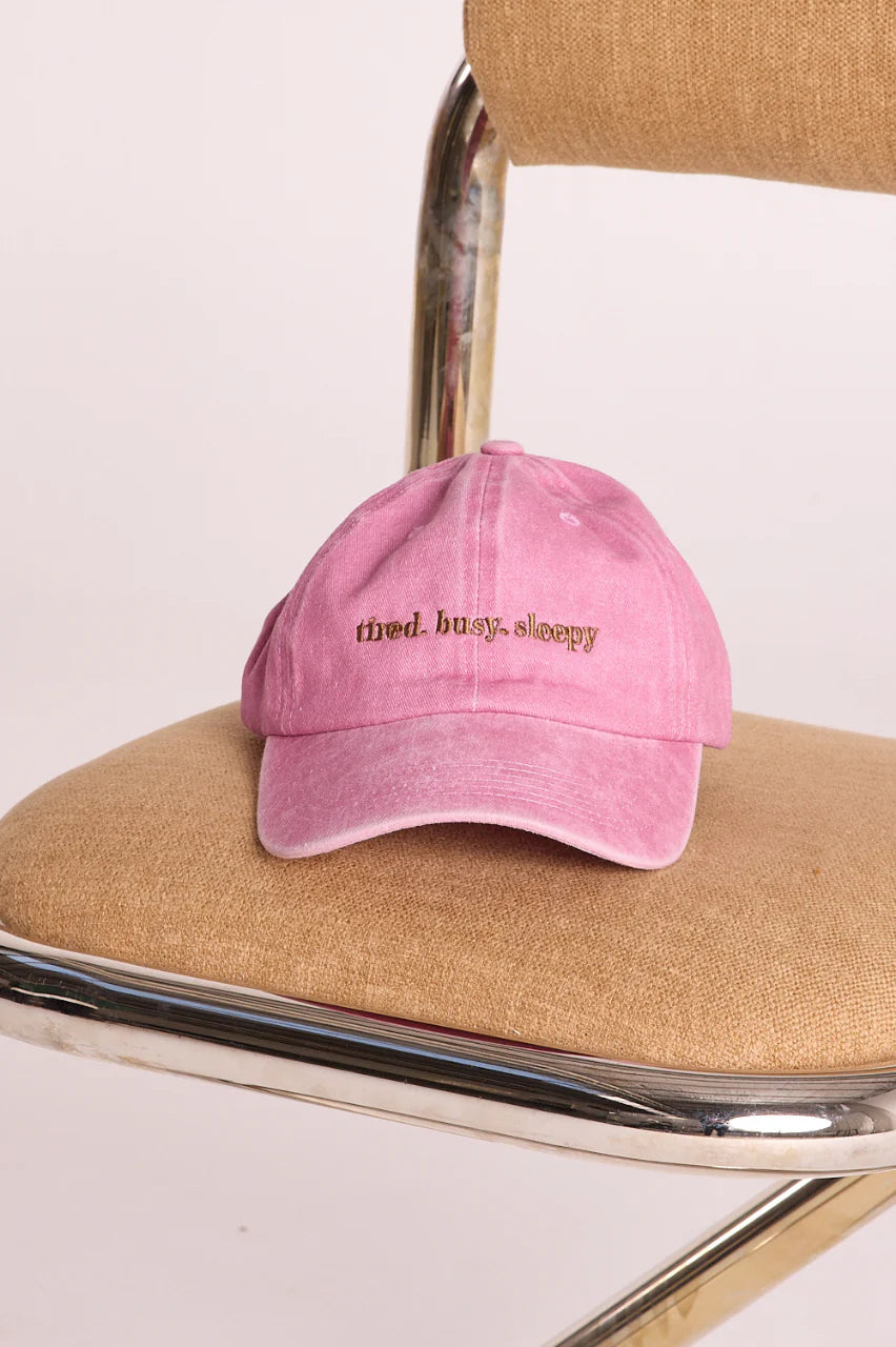 Gigi Washed Denim Cap - Tired Busy Sleepy Pink