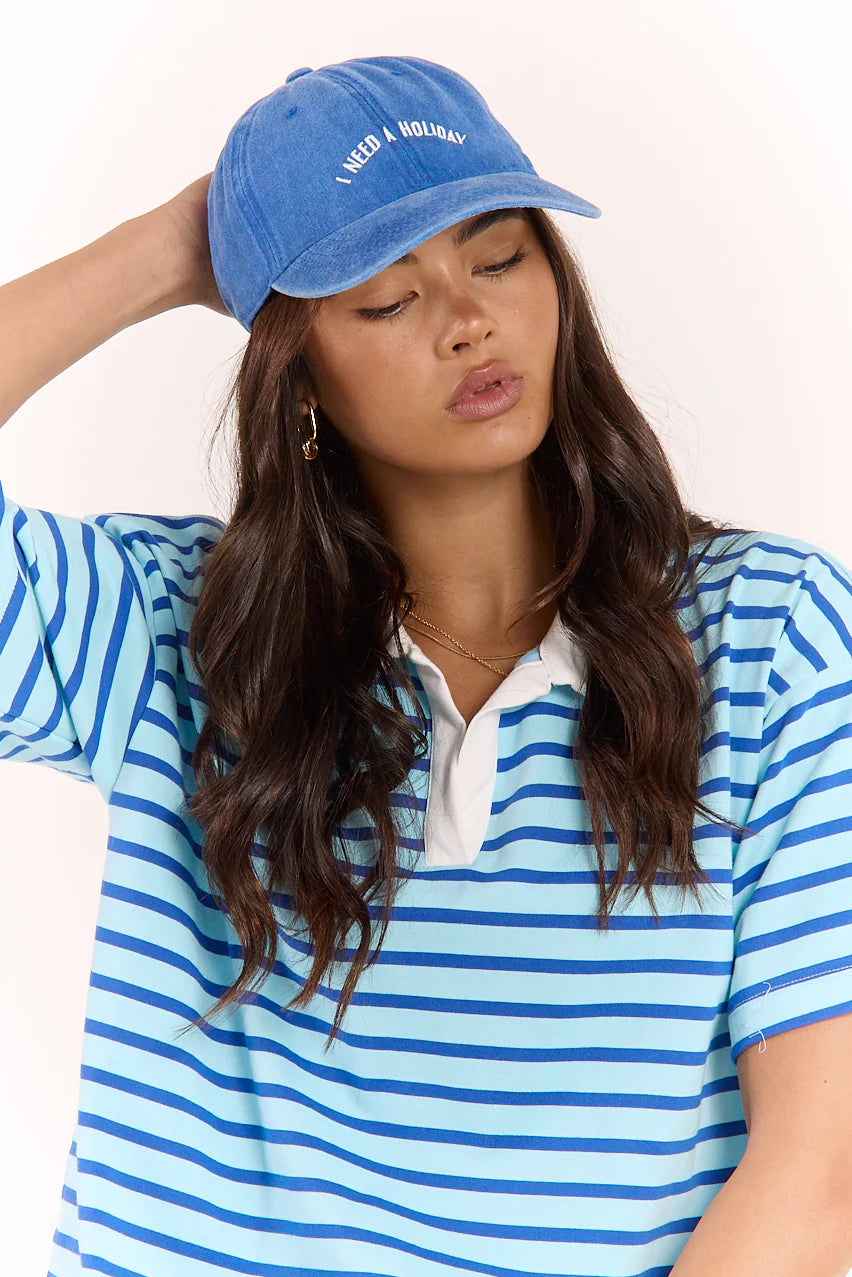 Gigi Washed Denim Cap - Holiday Blue
