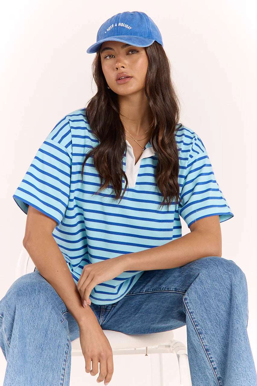 Gigi Washed Denim Cap - Holiday Blue