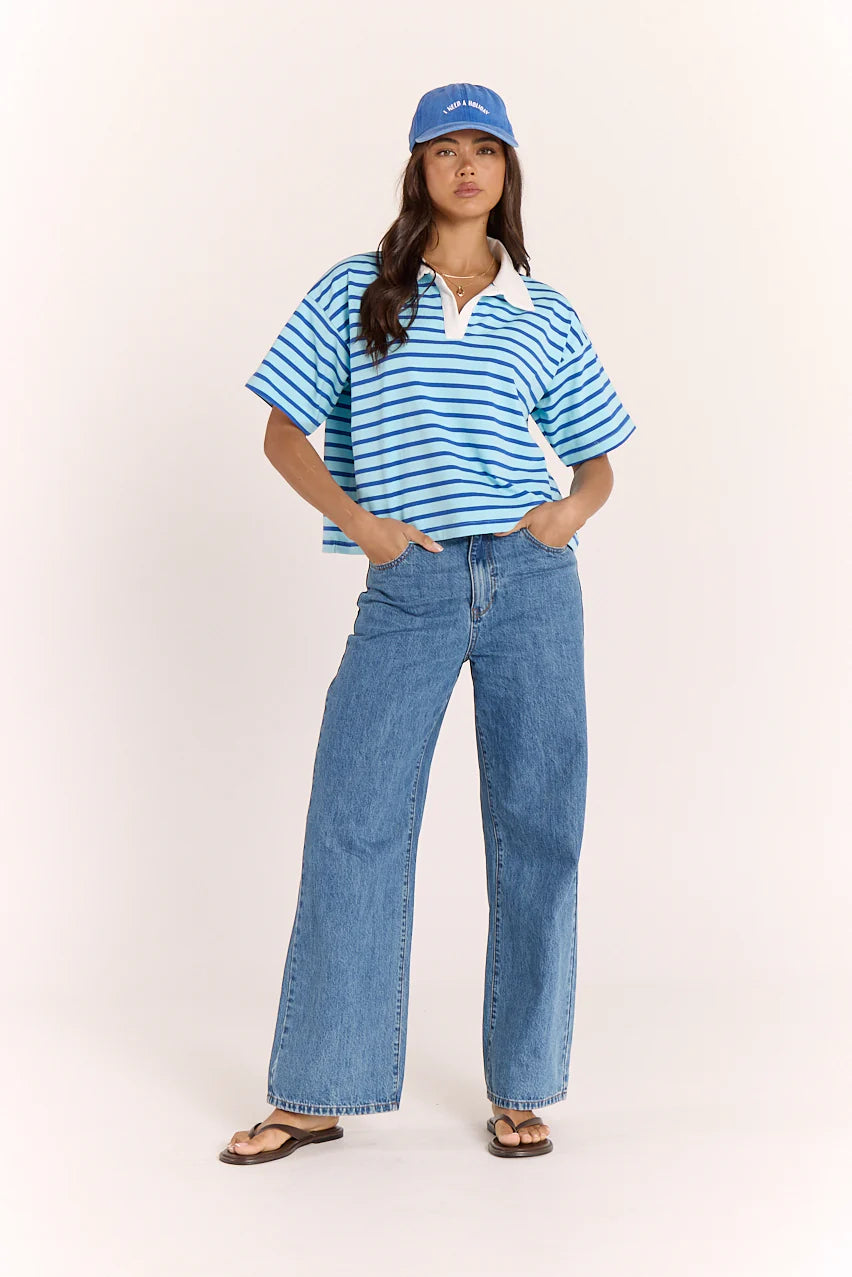 Gigi Washed Denim Cap - Holiday Blue