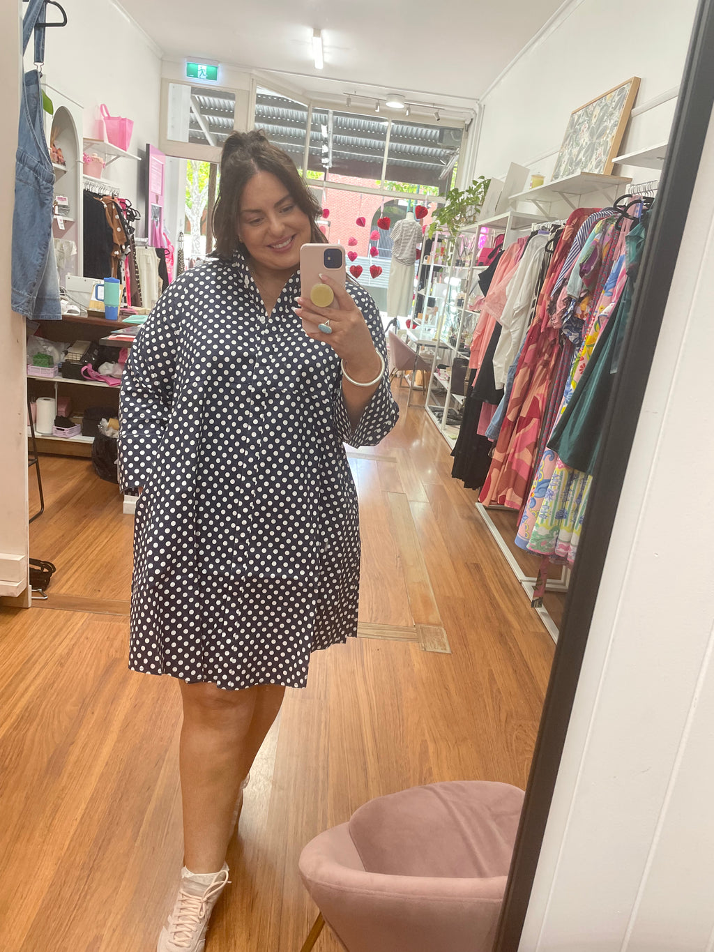 Dot shirt dress