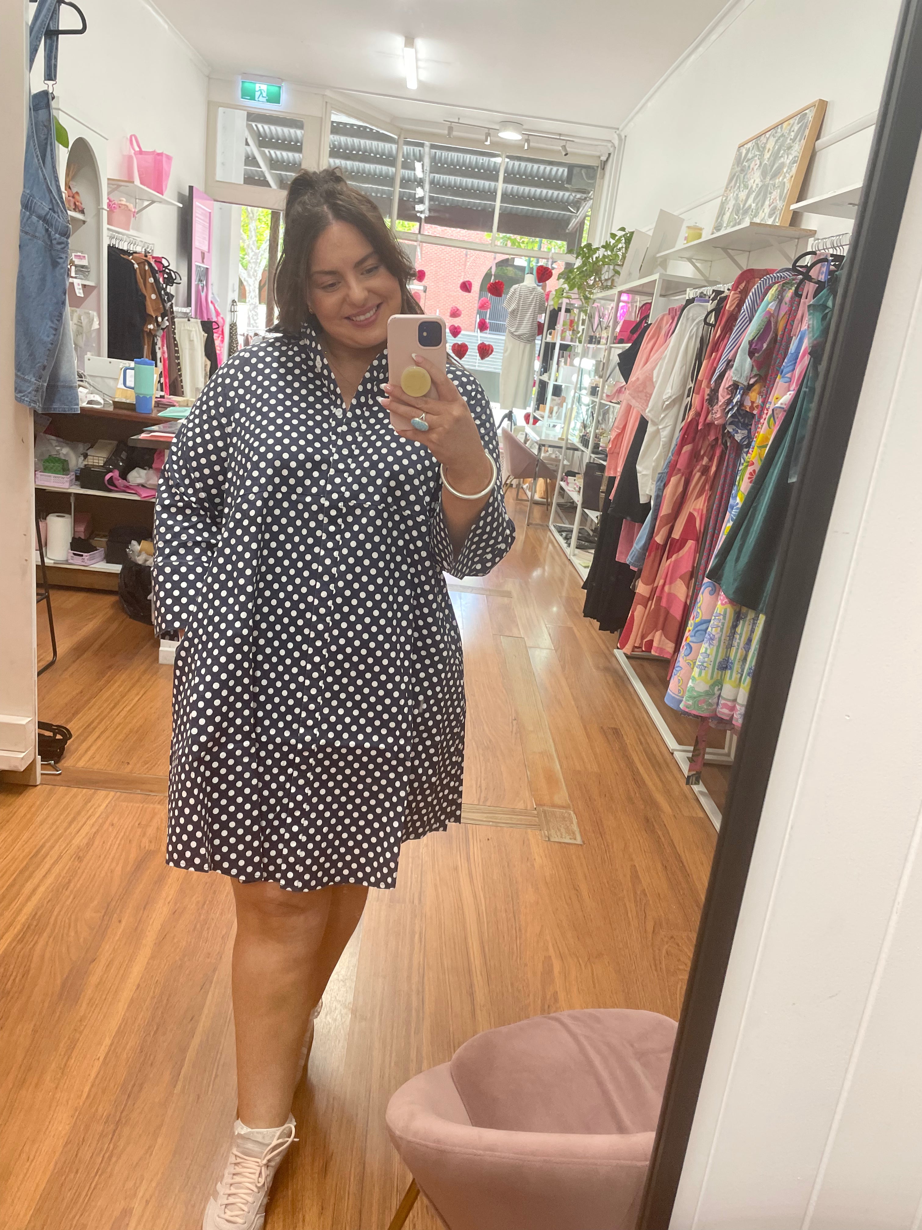 Dot shirt dress