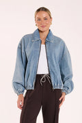 Harrie Denim Bomber - Washed Blue