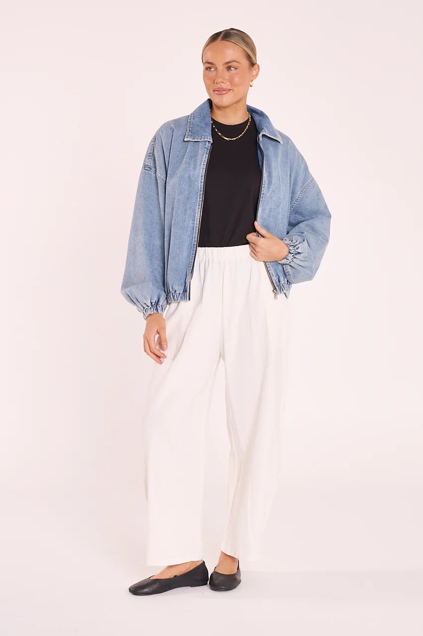 Harrie Denim Bomber - Washed Blue