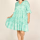 Scout tiered dress in shibori turquoise