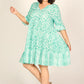 Scout tiered dress in shibori turquoise