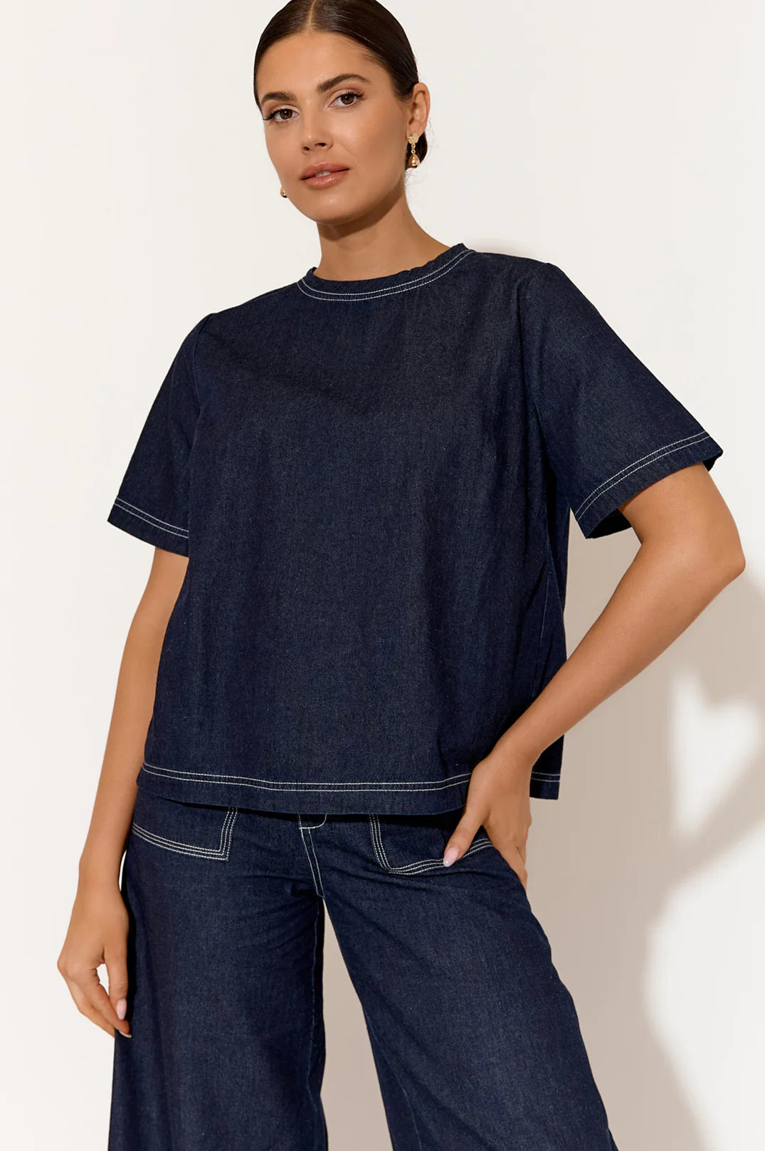 Arden light weight denim top