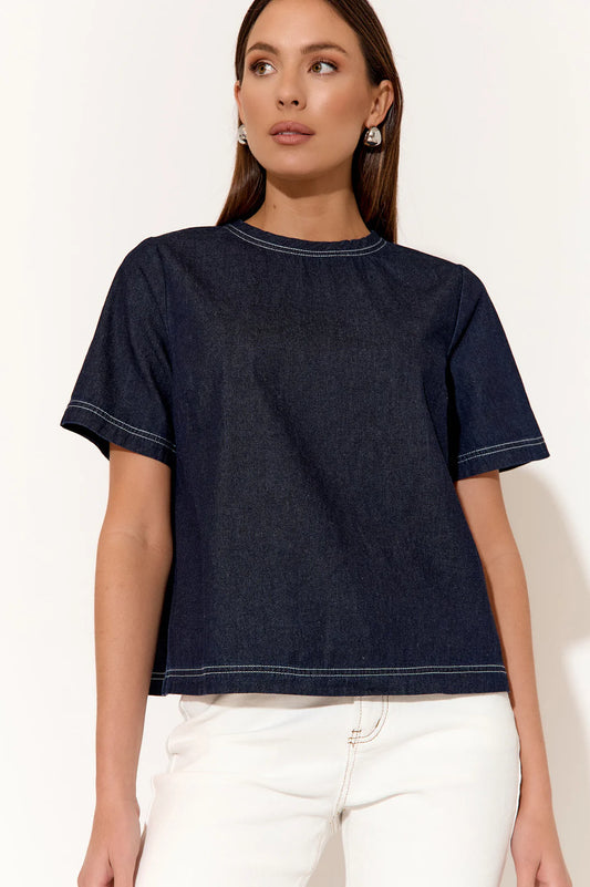 Arden light weight denim top