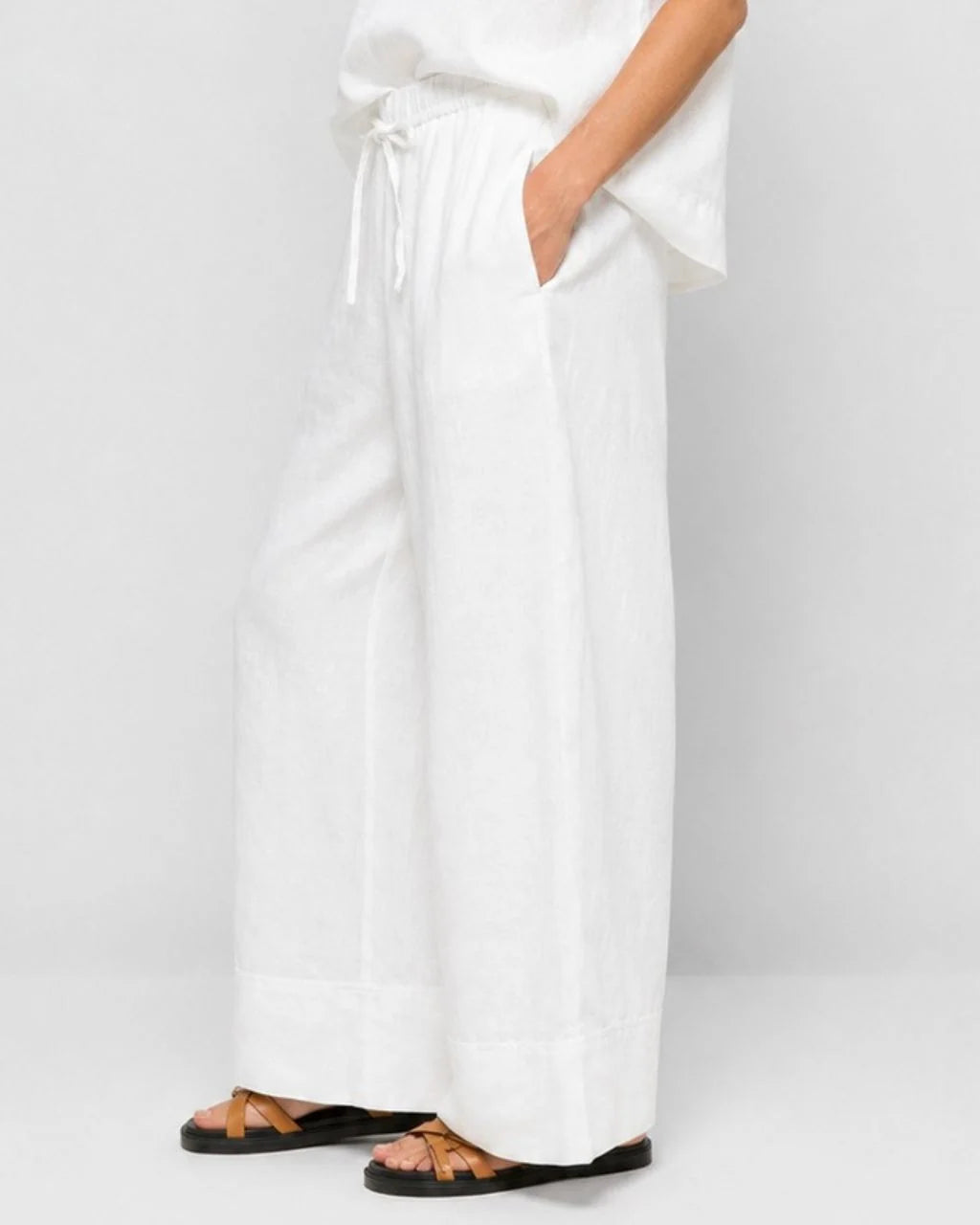 Linen blend pants