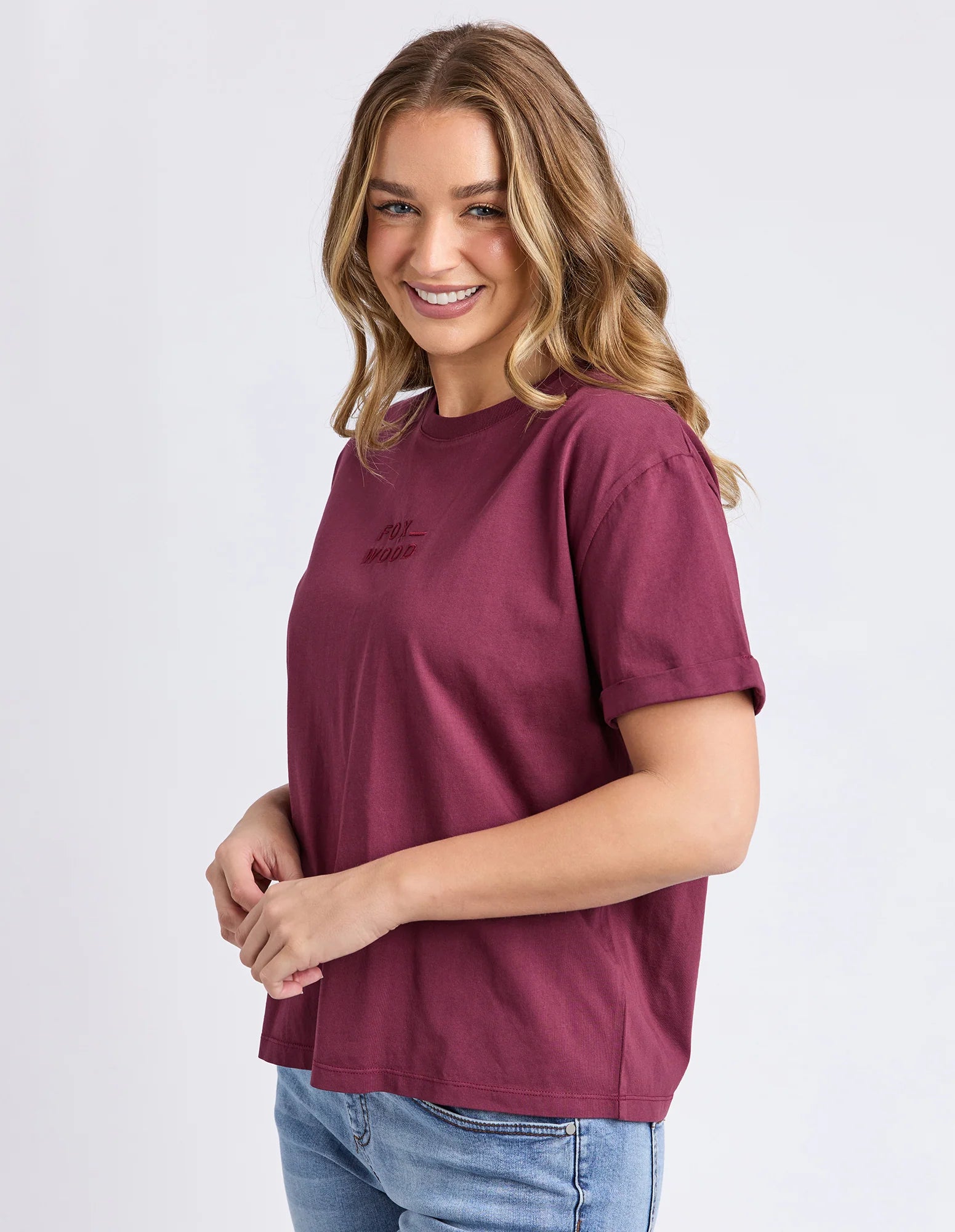 Huntleigh Oversized Tee Windsor Wine