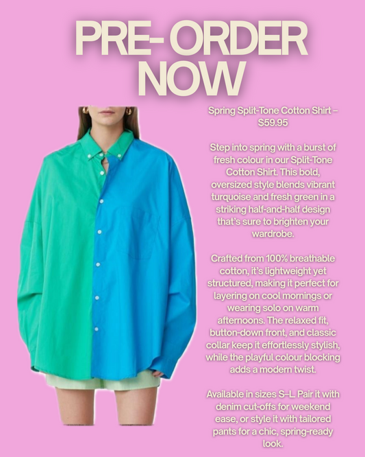 Spring split tone cotton shirt